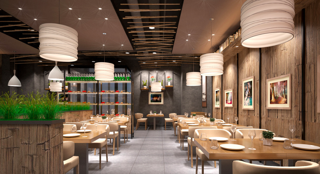 上海虹口區(qū)江楊路中餐廳裝修效果圖