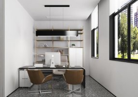 黃浦區(qū)集團(tuán)公司簡約風(fēng)辦公室裝修效果圖