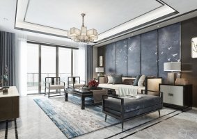 新中式客廳裝修效果圖