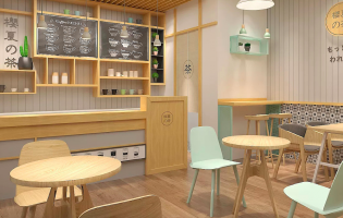 日系奶茶店裝修效果圖