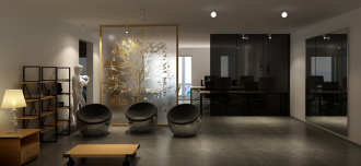 現(xiàn)代藝術(shù)公司辦公室裝修效果圖