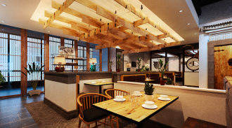 中式餐廳裝修效果圖