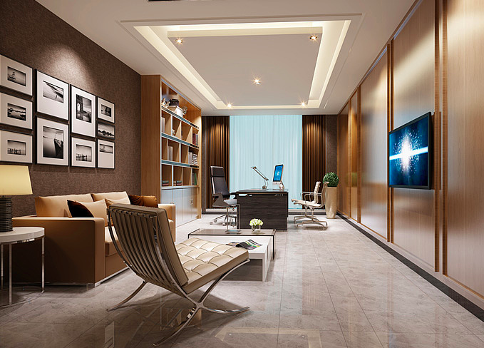 上海長(zhǎng)寧區(qū)實(shí)業(yè)公司辦公室裝修效果圖