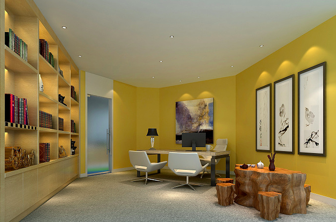 撞色辦公室裝修設(shè)計(jì)效果圖