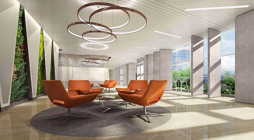 集團(tuán)公司現(xiàn)代簡(jiǎn)約風(fēng)辦公室裝修效果圖