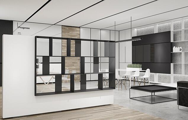 黑白簡(jiǎn)約風(fēng)總裁辦公室裝修效果圖